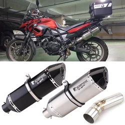 F700GS Slip on Exhaust Escape Moto Carbon Fiber 470mm Muffler DB killer Mid link pipe For BMW F800GS F650GS F800GT F 800 GS ADV