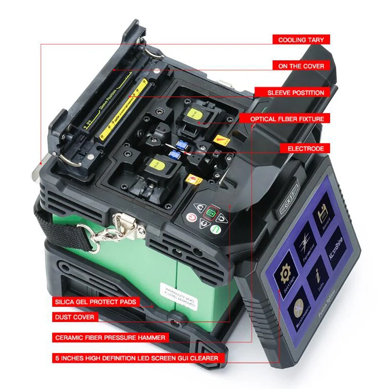 Komshine-Fusion Splicer, 9 Seconds for Splicing, Multi Language, Core Alignment, Fiber Optic Welding Machine, GX37