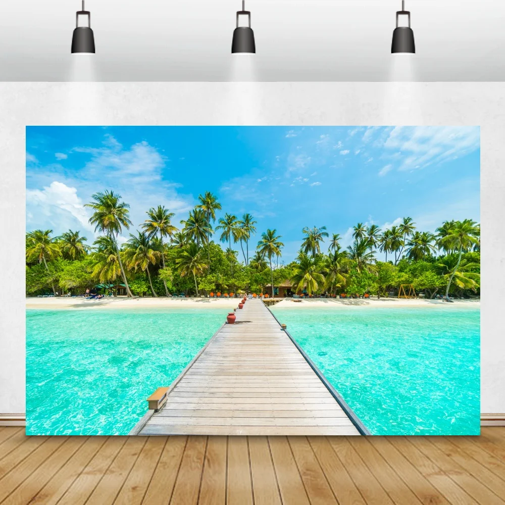 الصيف الاستوائية شاطئ البحر الرمال السماء الزرقاء غائم المناظر الطبيعية صور خلفيات خلفيات للتصوير الفوتوغرافي الأسرة صور استوديو الدعامة
