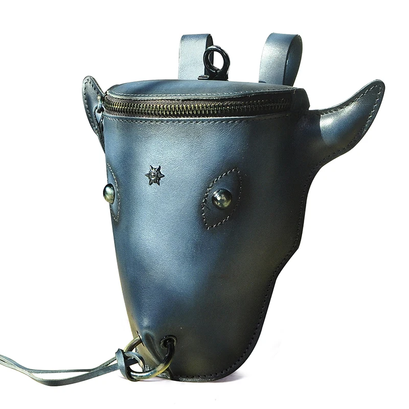 Quality Leather men Vintage Coffee Travel Belt Fanny Waist Bag Pack Design Hook Bum Hip Bag 6\