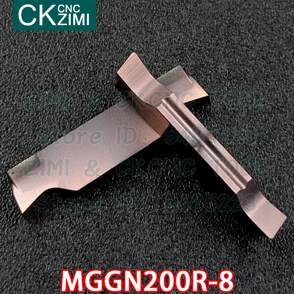 Ferramenta de ranhuramento para corte, ferramenta de metal de torno para aço inoxidável com 8 inserções de metal mggn 200r