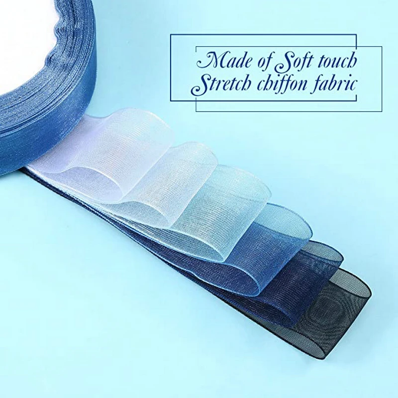 10 Yards/Lot schiere Chiffonband Organza Satinbänder für Geschenkverpackung Dekoration Hochzeitssträuße Party Kranz Spitzenstoff – Detail 20