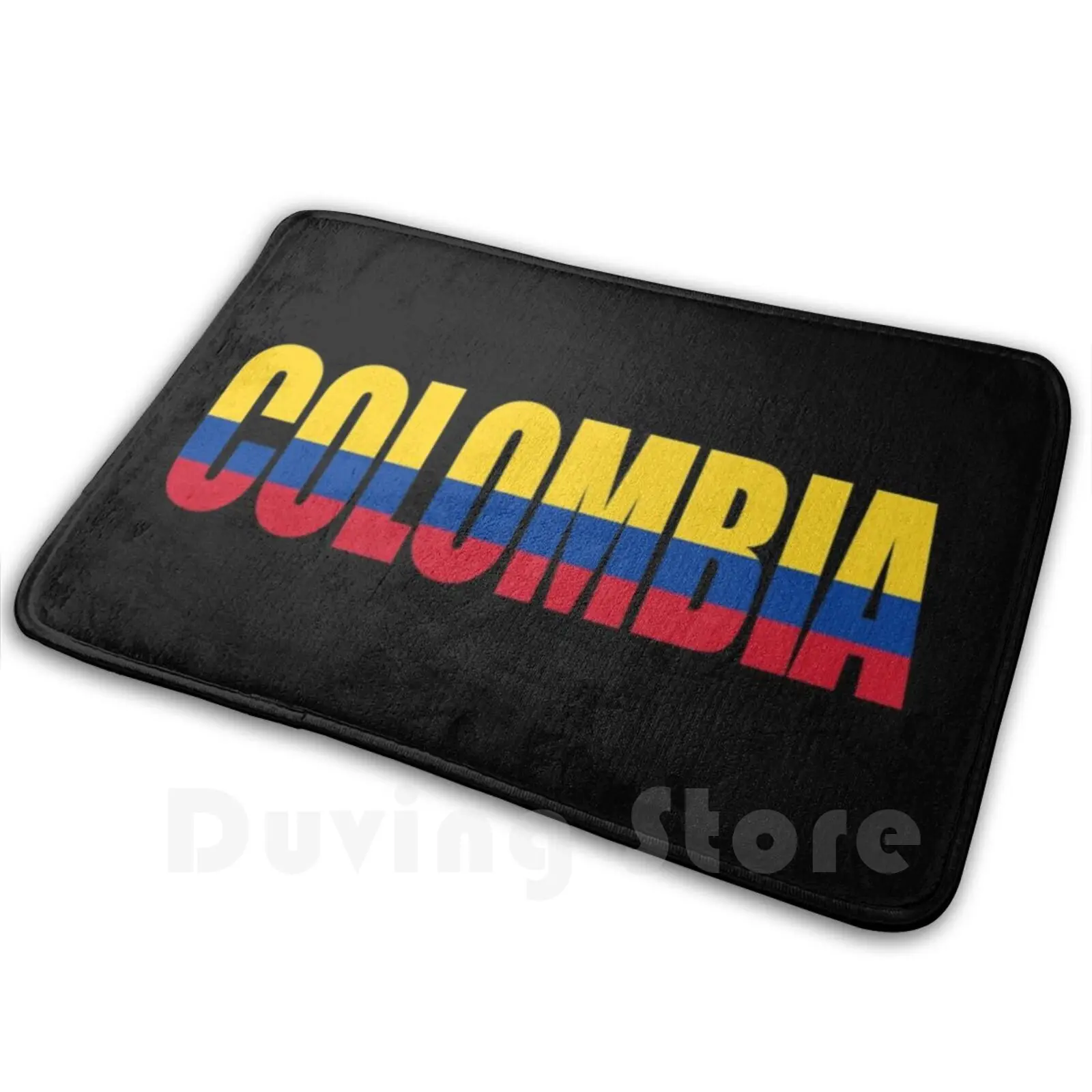 Colombia Word Flag Mat Rug Carpet Anti-Slip Floor Mats Bedroom Colombia Colombian Bogota South America Flag Country