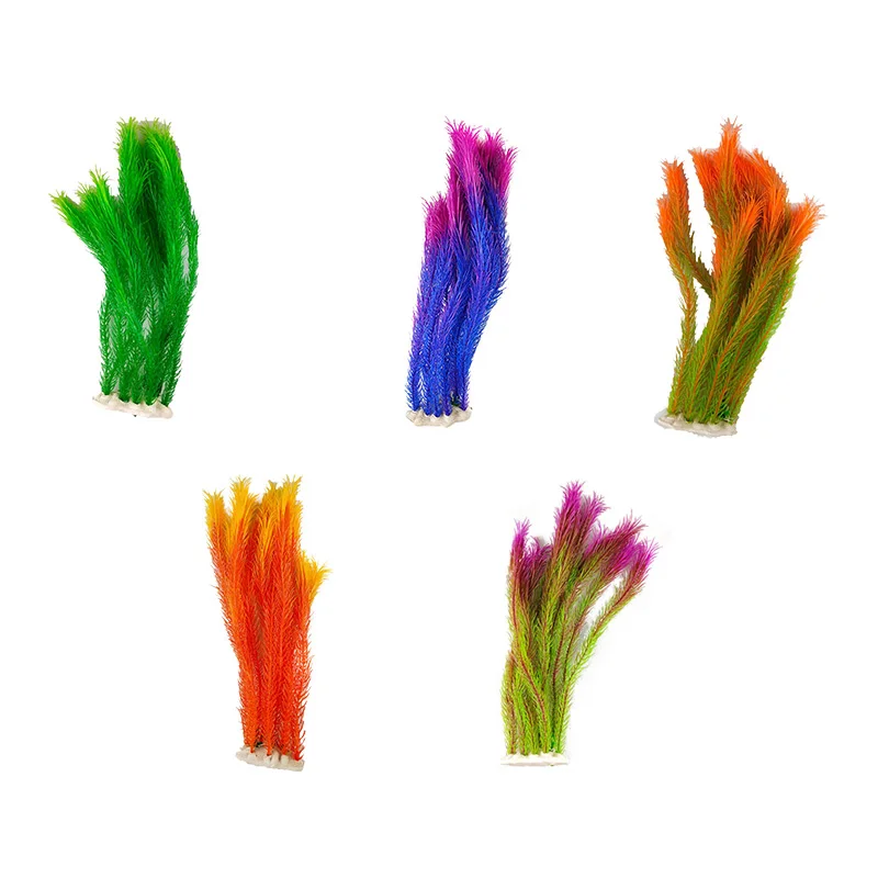 11types 35cm/45cm high, swing Aquarium Plants Grass for Fish Tank Decoration, Butterfly Plastic Artificial colorful water grass