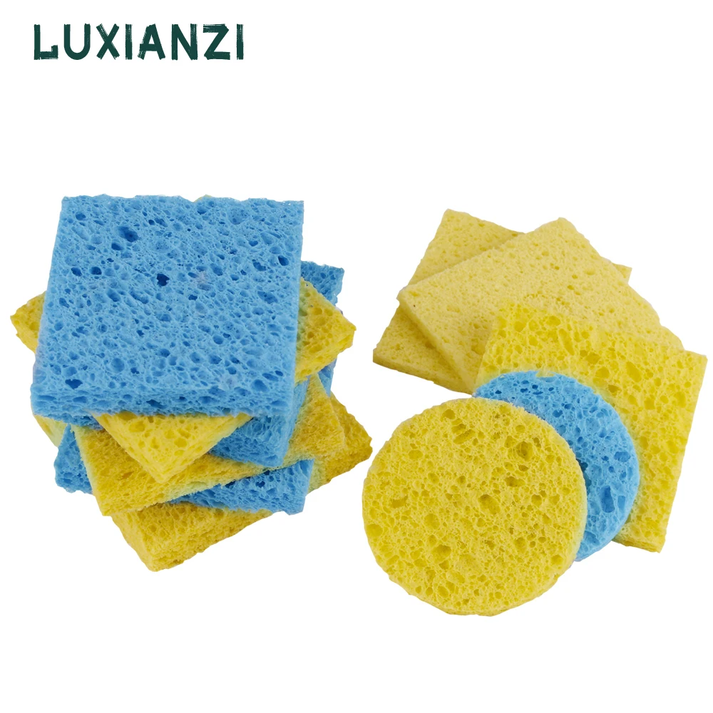 

LUXIANZI 5/10pcs Thicken Clean Sponges For Electric Soldering Iron Tip Cleaning Tools Remove Tin Dross High Temperature Sponge