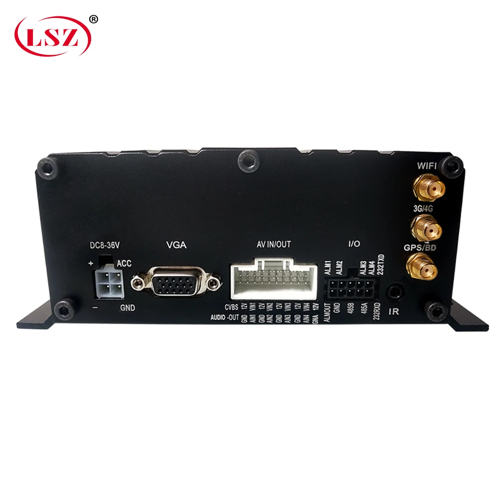 LSZ hard disk 4-channel on-board monitoring host truck 3g gps wifi hd video monitoring ambulance/fire truck sd mobile dvr