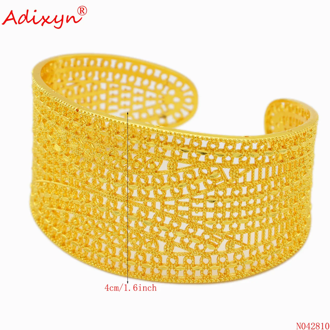 Adixyn New 24k Gold Color Bangle for Women Jewelry Cuff Bracelet African French Dubai Wedding Jewelry Gifts N042810