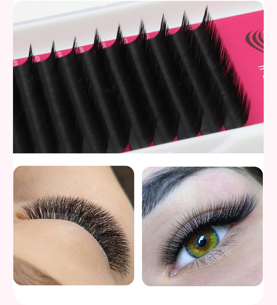 L +/LU(M) locken Falschen Wimpern Extensions Faux Nerz Lash Einzelnen Wimpern Matte Schwarz 8-15mm Gemischt Weiche N/L form Make-Up Wimpern – Detail 13