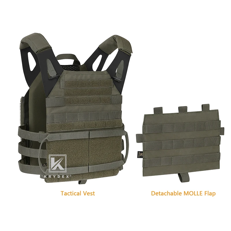 Imagem -06 - Krydex-colete Tático Jumper Placa Transportadora Molle Frente Flap Armadura de Liberação Rápida Airsoft Caça Paintball cs Colete 500d Jpc 2.0