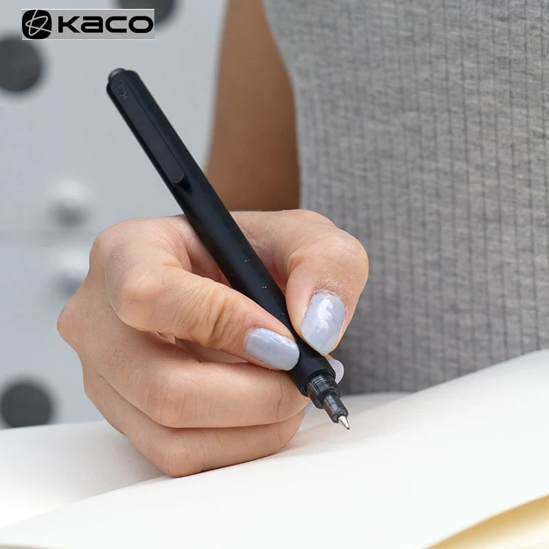 KACOGREEN ROCKET Simple White Black Pen Body Gel Pens 0.5mm Clip Fast Dry Sign Pen Gel-ink Stationery Black Ink pen 1PCS