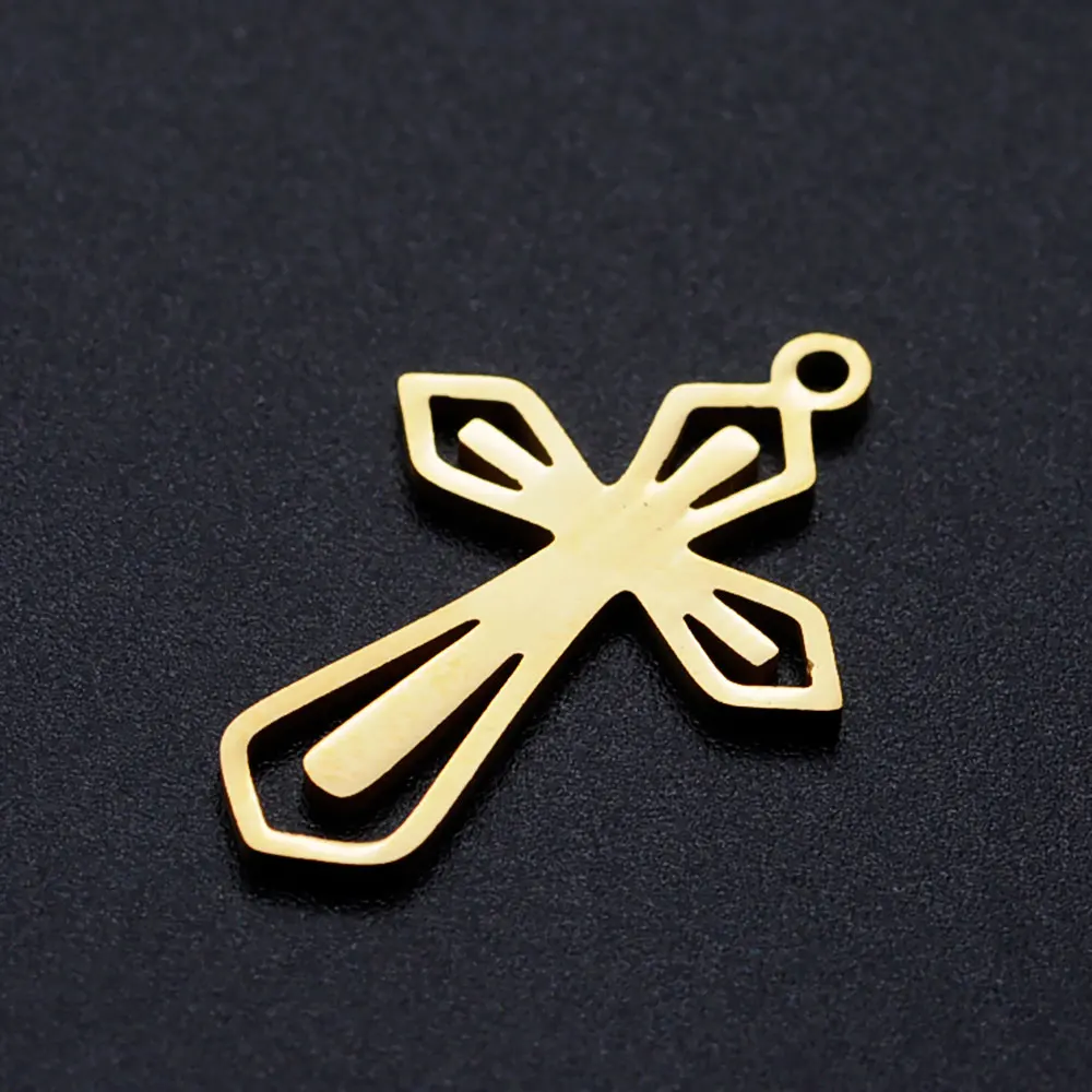 5 قطعة/الوحدة مريم العذراء DIY سحر بالجملة 316 الفولاذ المقاوم للصدأ الملكي تاج الصليب موصلات سحر ممرضة كاب دلاية مجوهرات #4