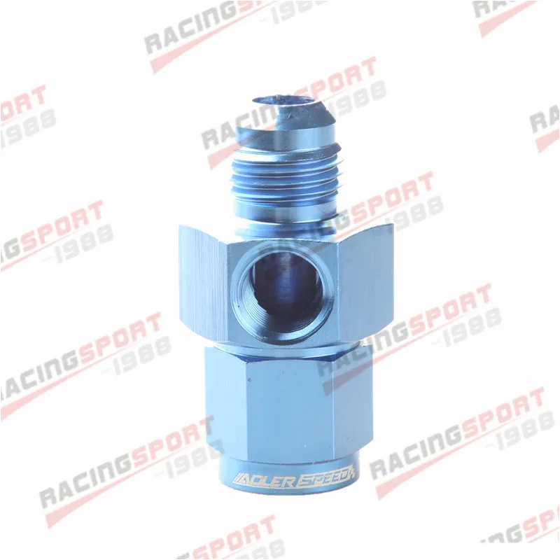 

-6AN Male To -6AN Female с 1/8 NPT адаптер для бокового датчика, синий/черный