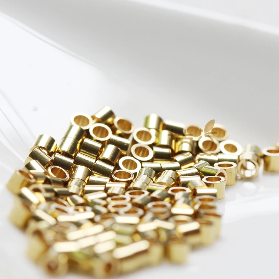 DIY Supply-100 Pieces Solid Raw Brass Finding Spacers - Tube 2x2.5mm (4394C-Q-33)