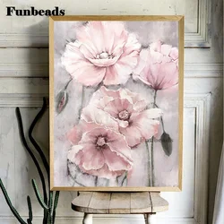 Pittura diamante 5d poppies rosa punto croce puzzle immagine diamante mosaico pieno quadrato rotondo trapano ricamo artigianato FF5538