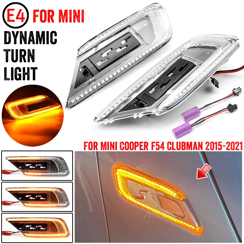 LED Dynamic Side Marker Indicator Blinker Light Turn Signal Lamp For Mini Cooper F54 Clubman 2015 2016 2017 2018 2019 2020 2021