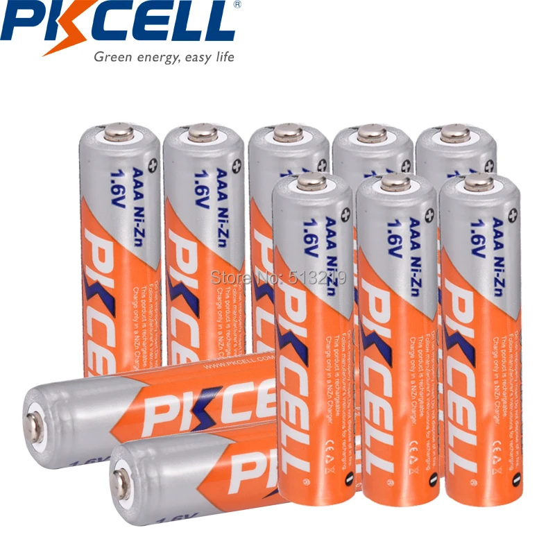 10Pcs PKCELLแบตเตอรี่AAA 1.6Vแบตเตอรี่NI-ZN 3A 900MWH Aaaแบตเตอรี่ชาร์จสำหรับของเล่นไฟฉายRCรถ
