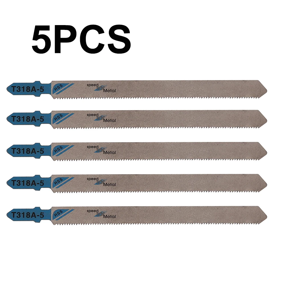 5 Pcs 132 Mm T318A T-Shank Saw Blades untuk Kayu Logam Cutting Blades Reciprocating Saw Pisau Set Jigsaw pisau