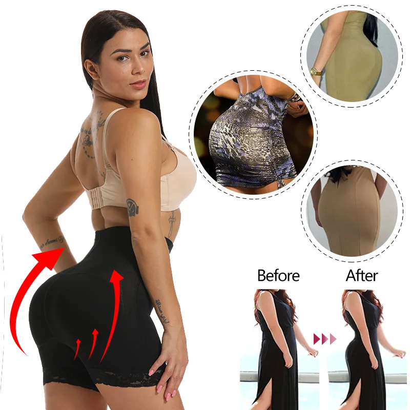 Culotte rehausseur de fesses et de hanches pour femmes, sous-vêtements rembourrés, sans couture, façonnant le corps