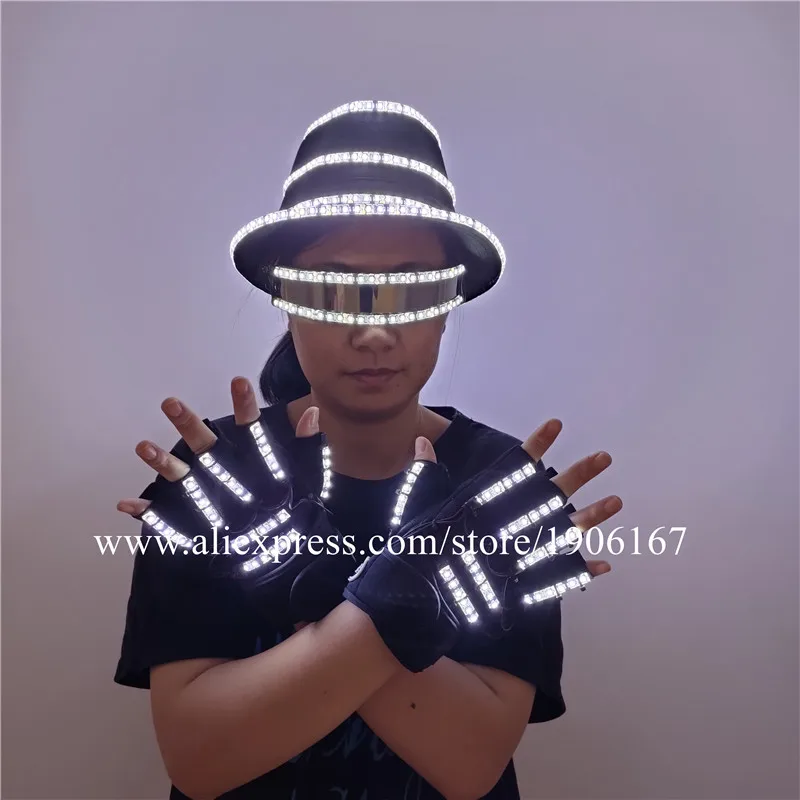 

Super Bright Led Luminous Halloween Bar Glasses Led Lighting Up Illuminated Dancer Gloves DS DJ Stage Performance Hat Led Props