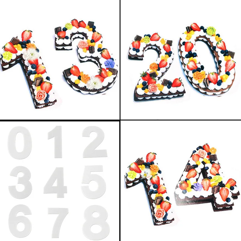 Numbers Cake Mould Set PET Decorating Baking Mold DIY Kitchen Tool For Birthday Pastry SUB Sale
