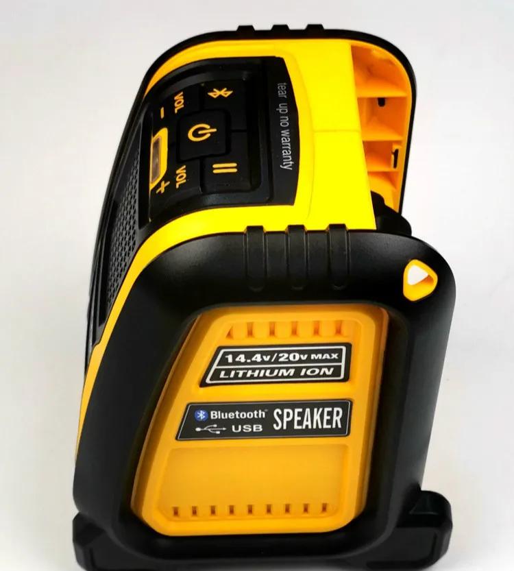 For Dewalt Makita Milwaukee Bosch Bluetooth USB Speaker Compatible with 14.4/18V Lithium Battery with Charger