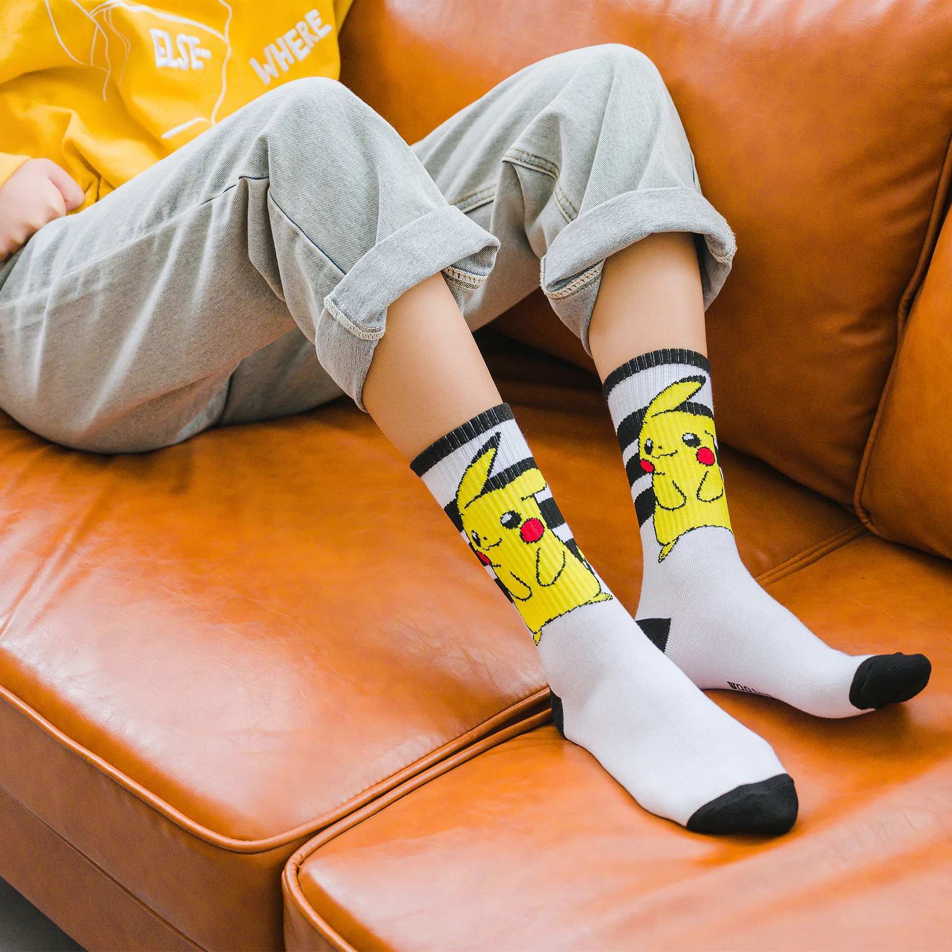 Pokemon Pikachu Figure Cotton Socks Pokemon Squirtle Charmander Bulbasaur Anime Cosplay Men Women Christmas Gift Sock