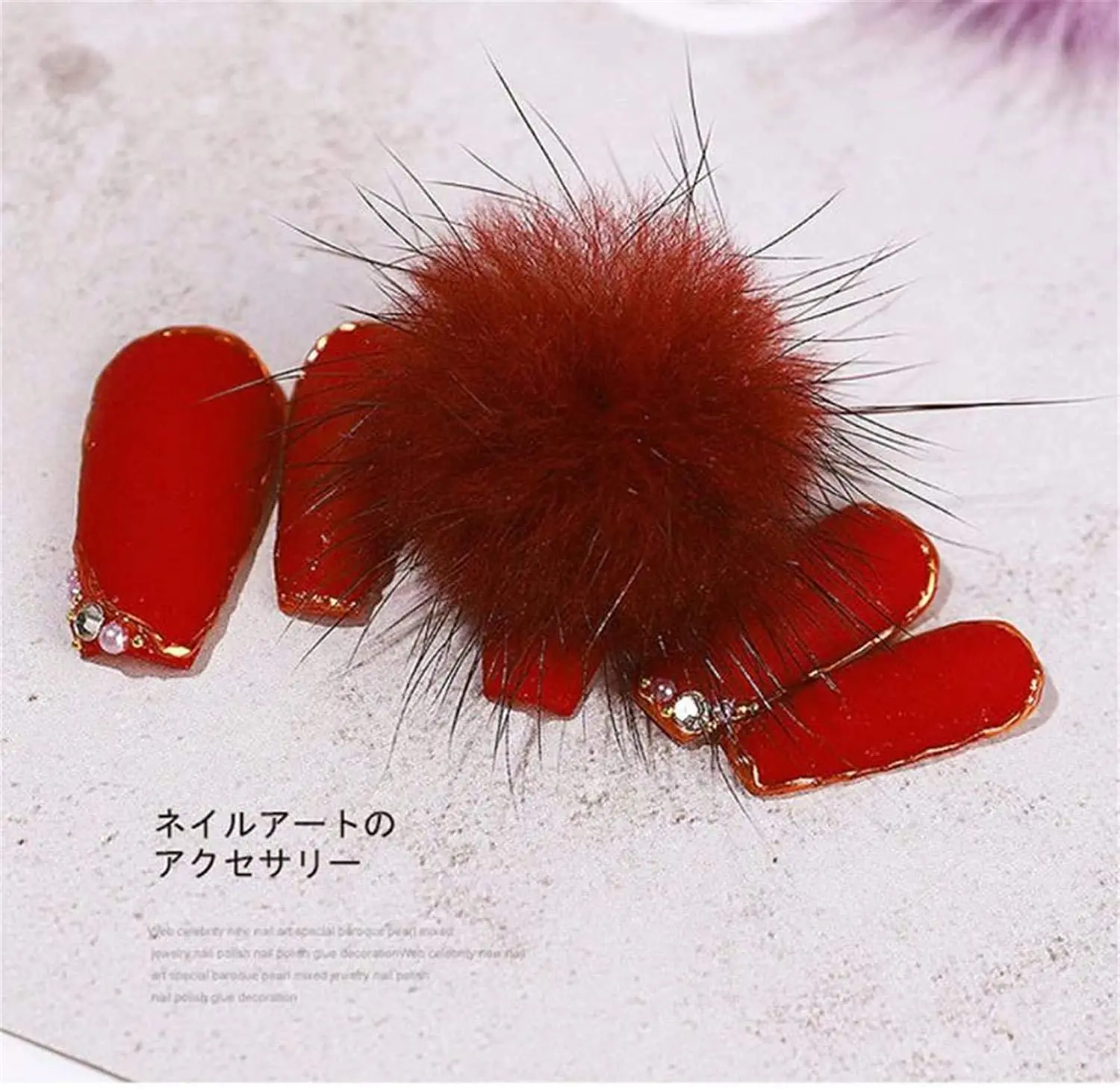 1pc New Magnetic Fur Ball Removable Cute Nail Pom Fluffy Plush Ball 3D Detachable Soft Pom