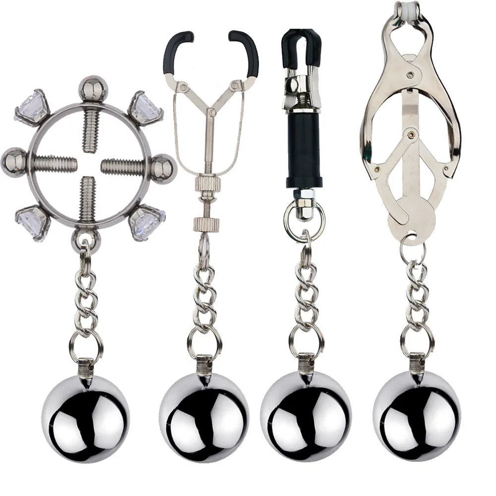 Bdsm Bondage Adults Games Sex Toys of Clamp Nipple Sexy Accessories with Metal Ball for Men Women Gay Fetish Breast Stimulation