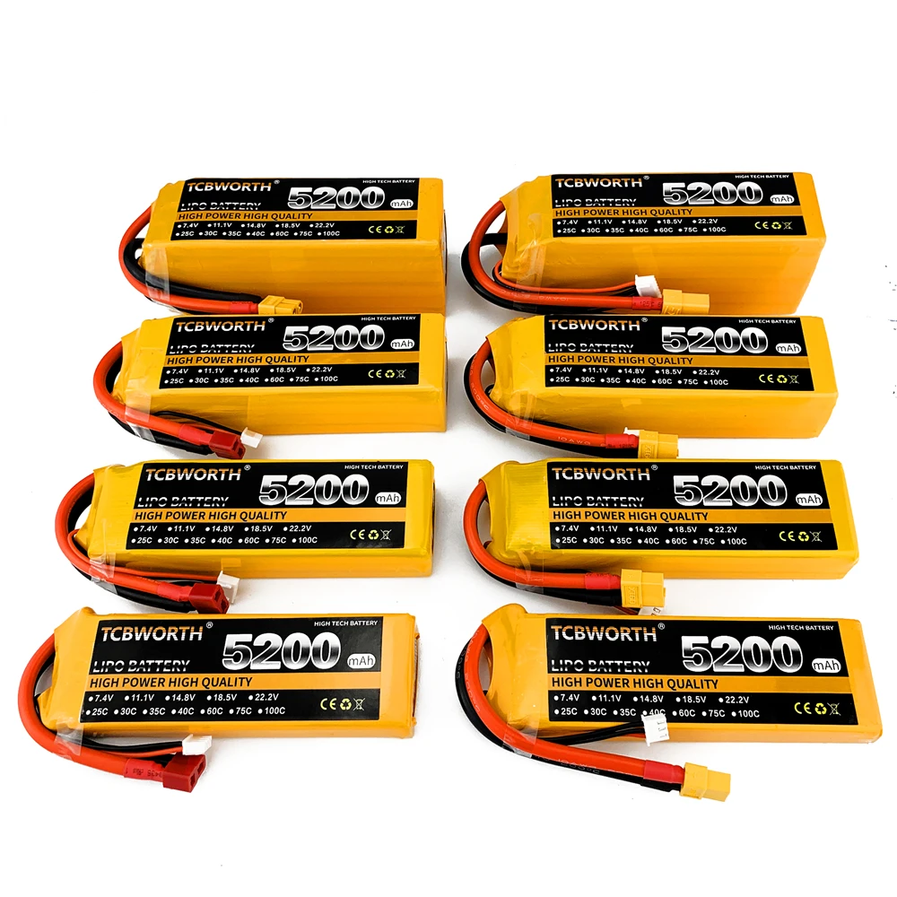 7.4V 11.1V 14.8V 22.2V 5200mAh 35C 2S 3S 4S 6S RC LiPo Batterij Voor RC Vliegtuigen Auto Boot Drone Quadcopter Vliegtuig LiPo Batterij