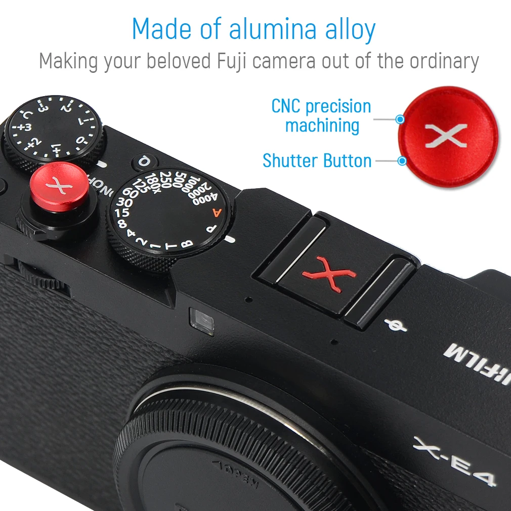 Metal Camera Hot Shoe Cover Protector Cap Compatible With Fuji Fujifilm XE4 XT4 XT3 XT30 XPRO3 etc + 3 X Shutter Release Button