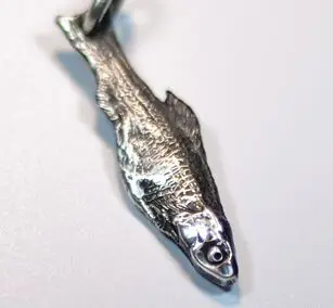 Sardine Fish Necklace Goth Cute Boho Detailed Charm Pendant Ocean Animal Gothic Jewelry