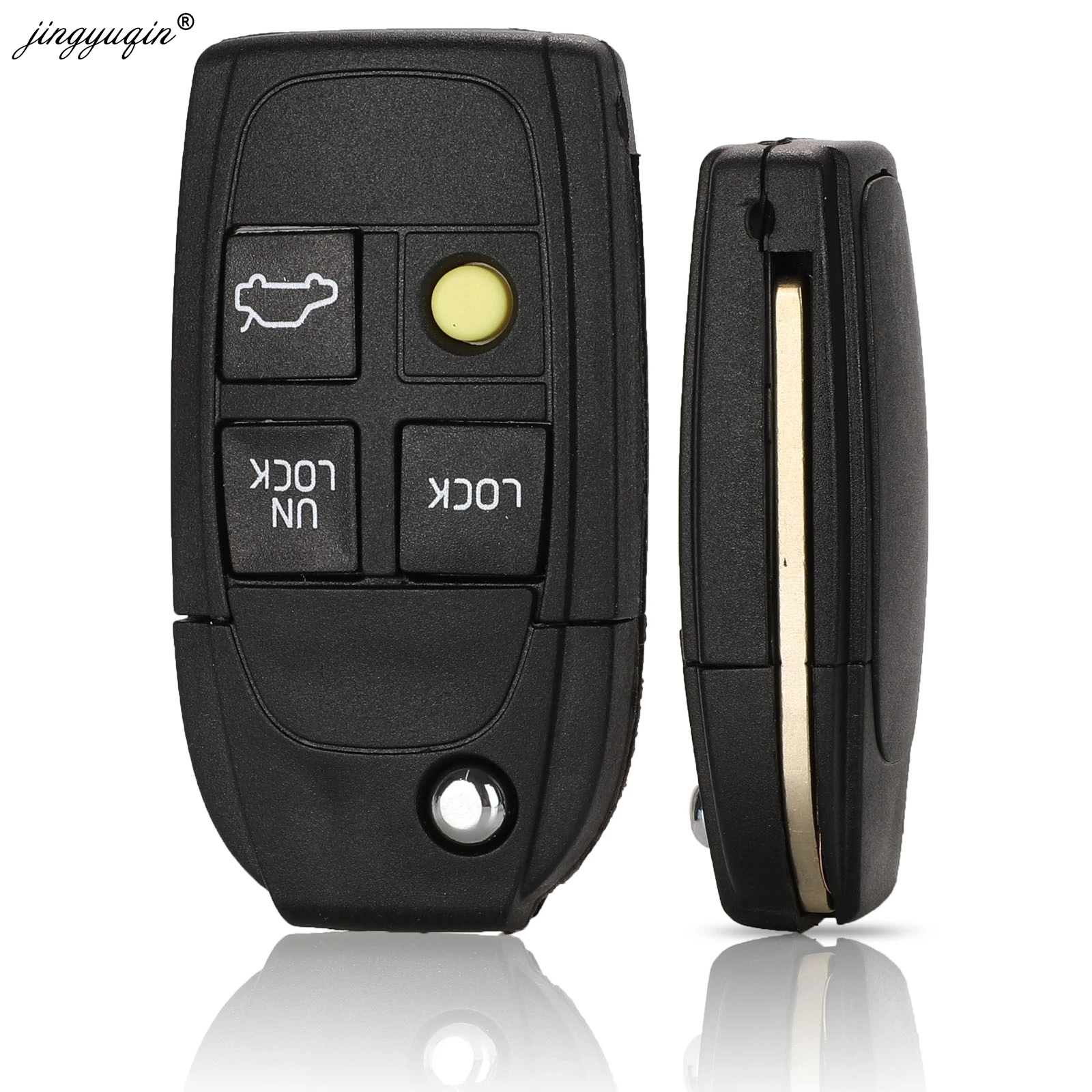 jingyuqin 2/3/4/5 Buttons Remote Flip Folding Key Shell For Volvo XC70 XC90 V50 V70 S60 S80 C30 New Replacement Fob Car Key Case