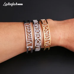 Lateefah Custom CZ Zircon Bangles Personality Custom Name Bracelet Jewelry Name Words Letters Custom Bracelet & Bangle Women