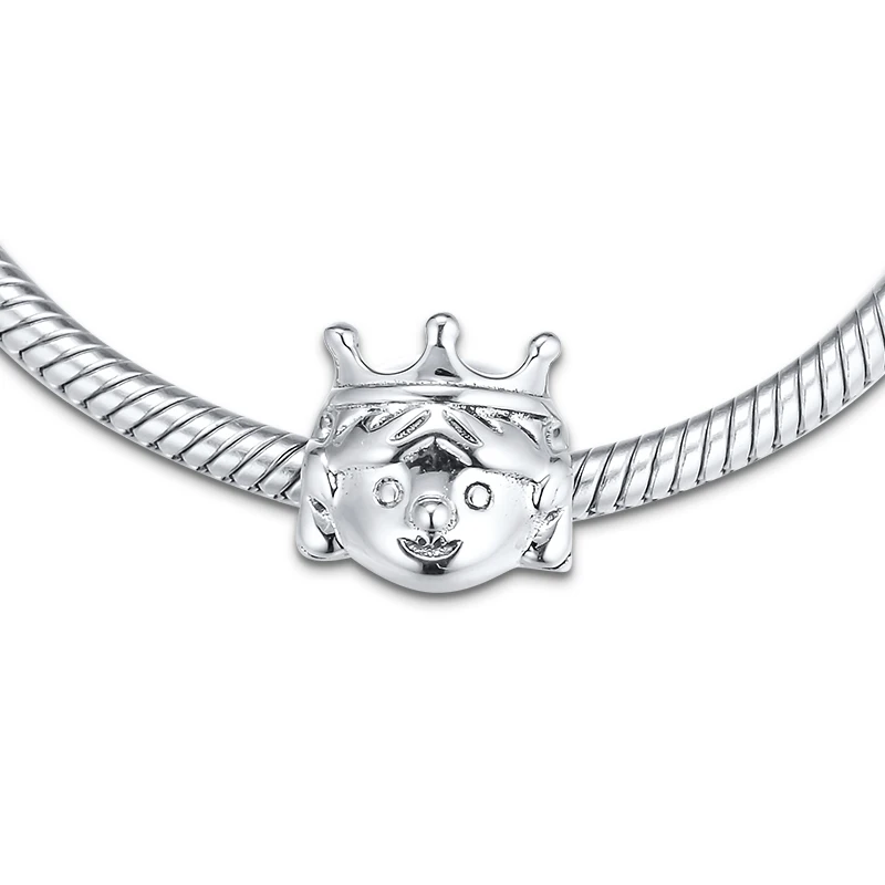 

100% 925 Sterling Silver Precious Princess Charm Fit for Brand Logo Bracelet Bead Fashion Jewelry for Women