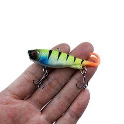 7cm 12.5g Soft Skin Swimbait Vib Ice Fishing Lure Wobbler Pesca artificial  Sink half hard bait Crank Vibration swing tail Jig