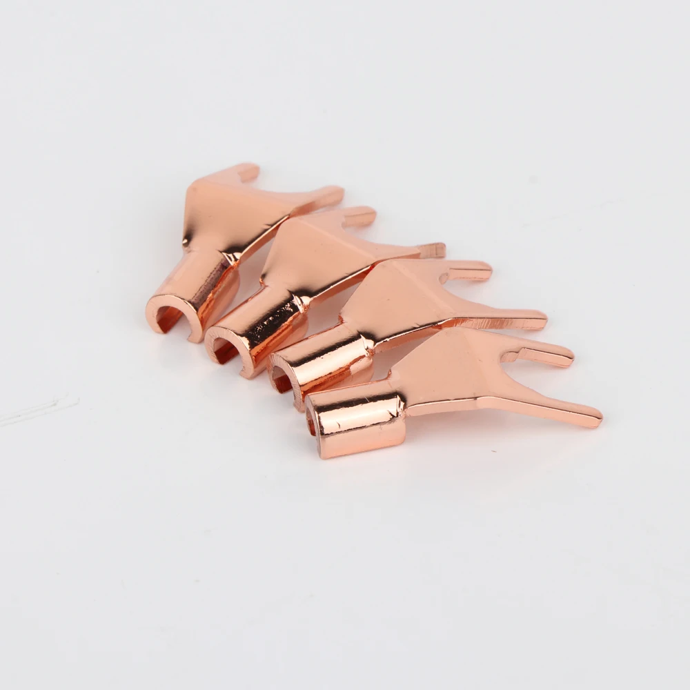 4 Stück High-End Kupfer-Lautsprecher-Y-Stecker Hifi Audio Rotkupfer-Stecker mit DIY-Lautsprecherkabel – Detail 3