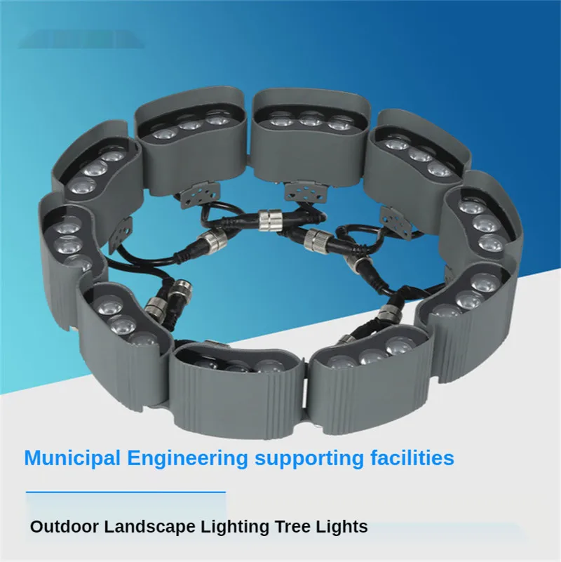 Garden Light Outdoor Landscape Lighting Tree Lights Can Be Spliced Chain Type Hoop Lamp 30W DC24V IP65 Waterproof Lawn Lamps