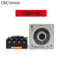 Multifunctional timer relay H3BA-8H 8PIN, with base, one set of instantaneous action, one set of delay DC24V AC220V