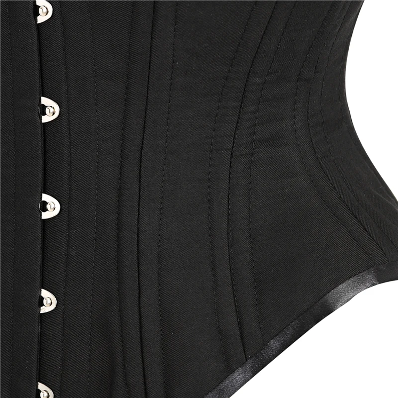 Women Double Steel Bone Waist Cincher Corset Waist Slimming Underbust Fajas Steampunk Accessories Femme XS-3XL Black Corset Tops