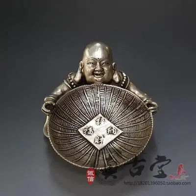 

Exquisite antique white copper sculpture laughter decoration for household decoration