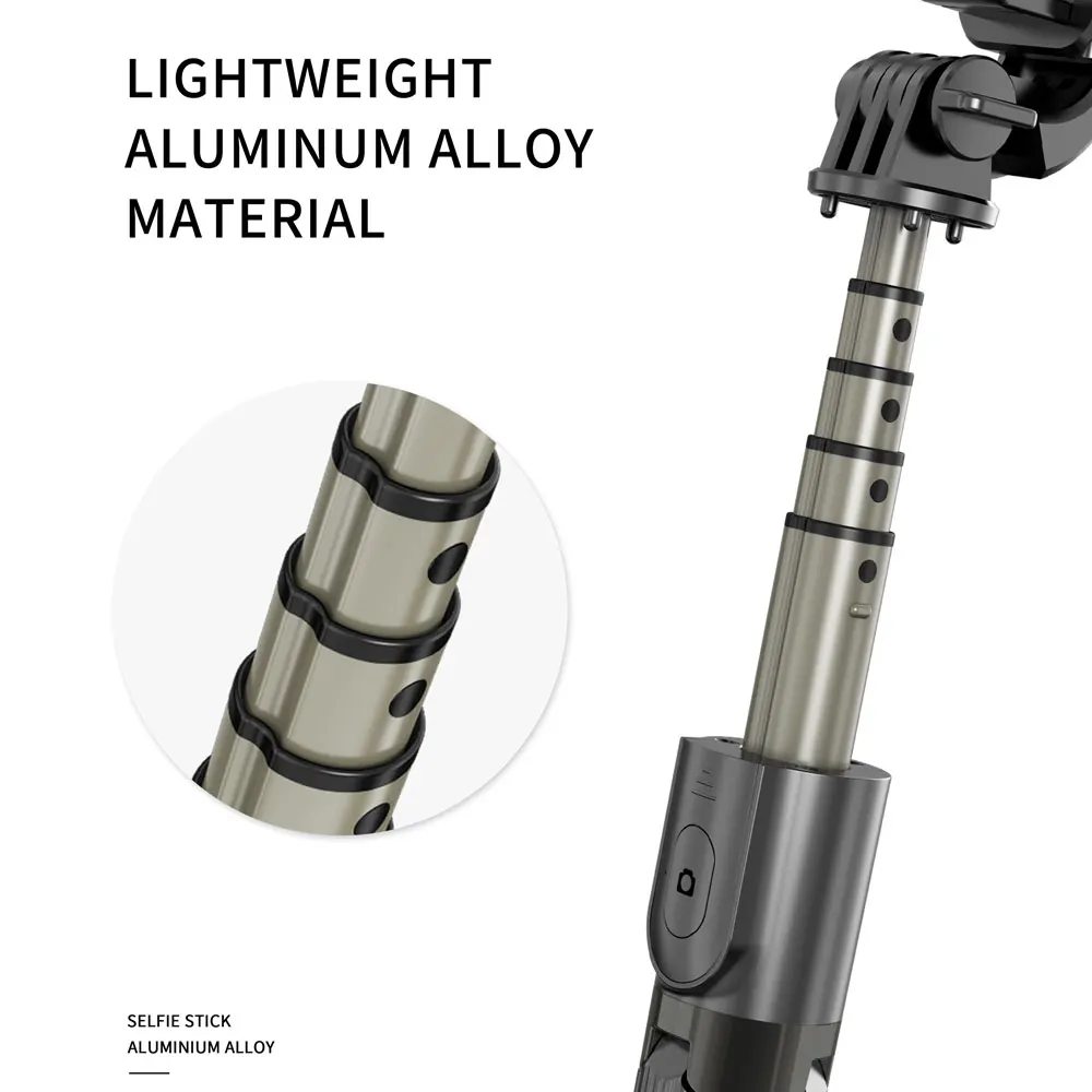 핸드 헬드 무선 블루투스 셀카 스틱 삼각대, 접이식 스틱 셀카 필 라이트 아이폰 X 화웨이 삼성 모바일 스마트폰 