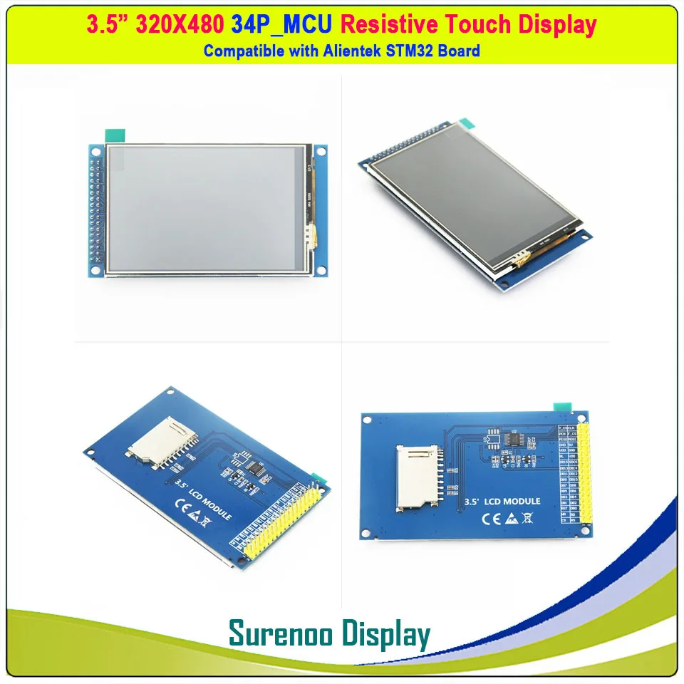 3.5 Inch 480*320 16-Bit Parallelle Mcu ILI9486 Tft Lcd Module Scherm W/XPT2046 Resistive touch Panel & Pcb Adpater