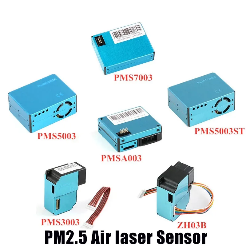 Plantower PM2.5 czujnik PMS5003 PMS7003 PMS3003 PMSA003 PMS5003T PMS9103M ZH03B cyfrowy moduł czujnika laserowego pyłu z cząstek powietrza