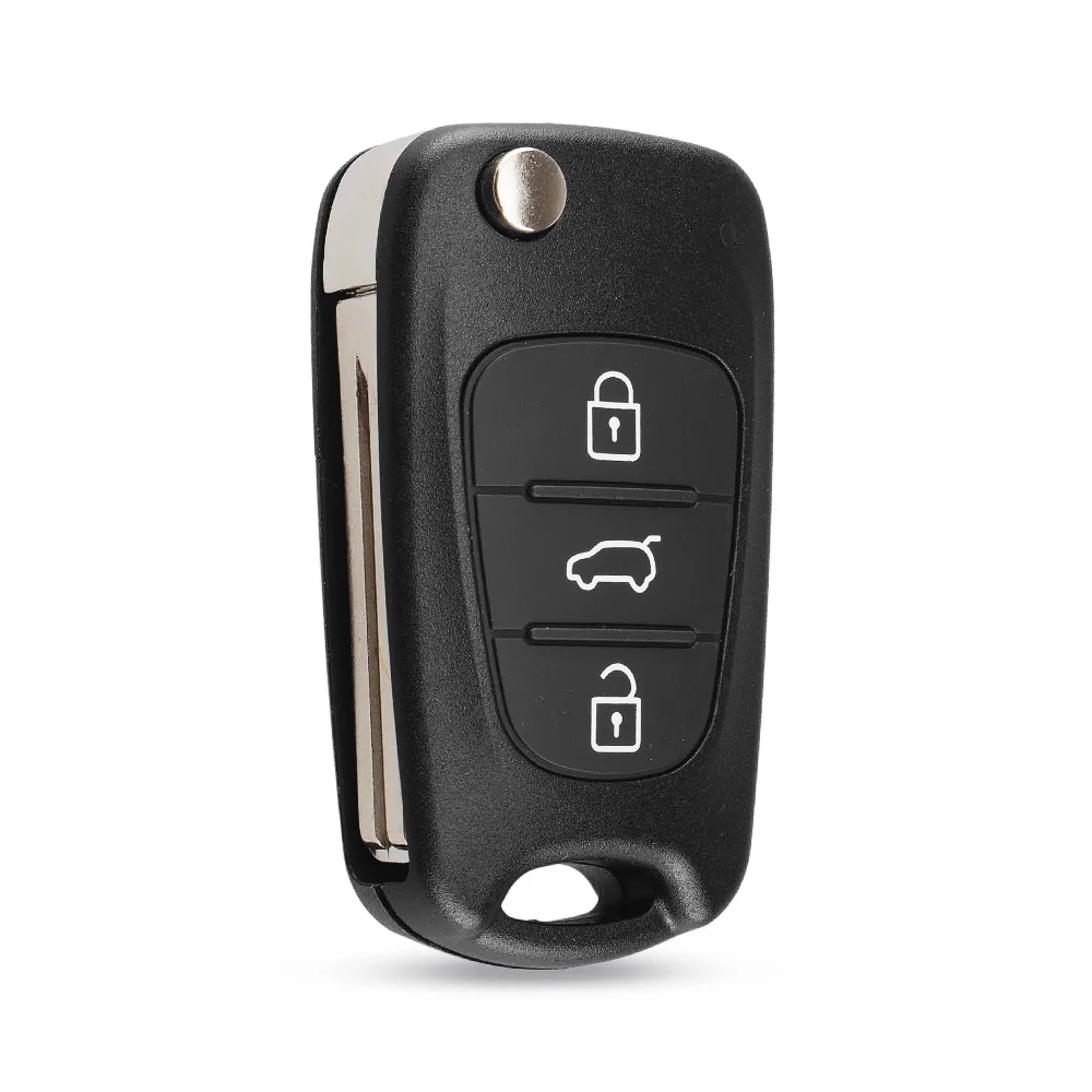 KEYYOU New Flip Key Shell For Kia K2 K5 Sorento Sportage 3 Buttons Folding Remote Car Key Fob Case Blank Cover Uncut Blade