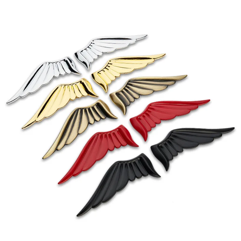 

1 Pair 3D Metal Angel Hawk Wings car Emblem Badge stickers Decal Car motorcycle Sticker golden 5 color optional