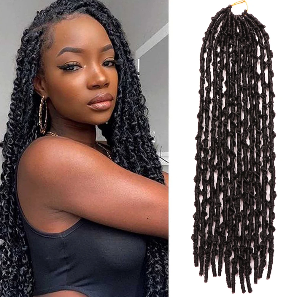 Dansama Synthetic 18inch Butterfly Locs Crochet Hair Soft Locs Crochet Braids Handmade Distressed Faux Locs Hair Extension