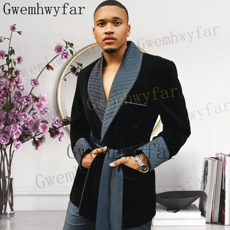

Gwenhwyfar (Jacket+Pants) Tailor-Made Black Velvet Male Set 2 Pcs Groomsman Wedding Party Suit For Man 2021 Slim Fit Custom Made