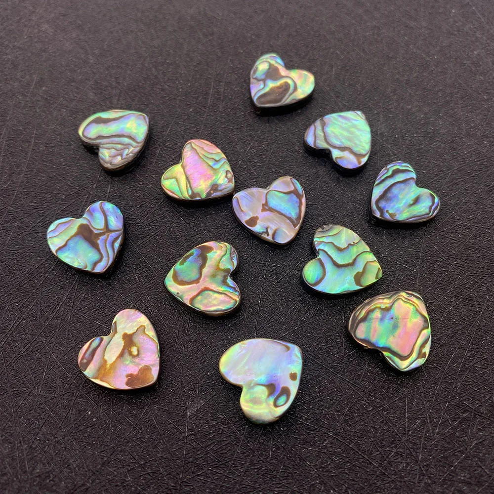 Natural Abalone Shell Beads Heart Shape Straight Hole 10-12-14-15-20mm Abalone Shell Scattered Beads DIY Necklace Bracelet 1/PCS