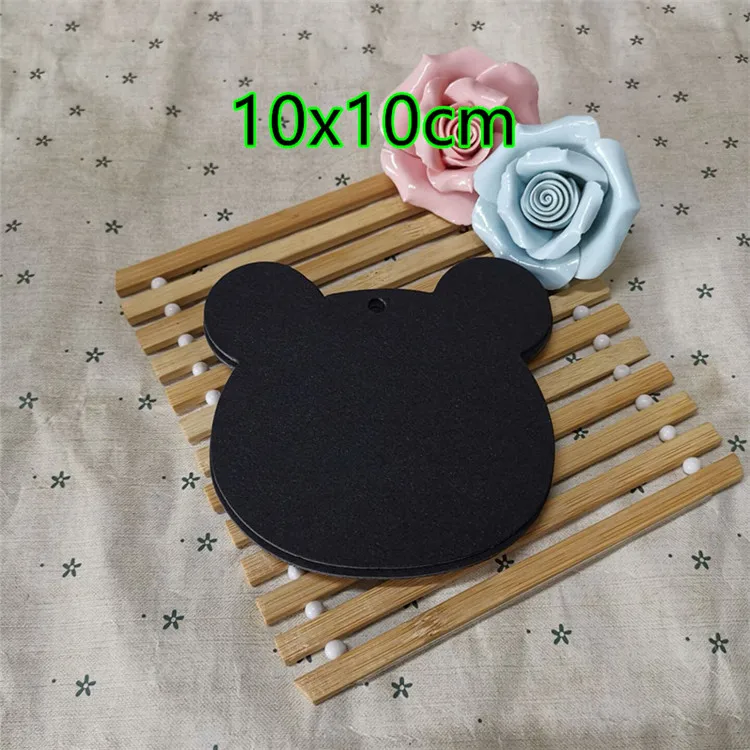 100pcs 350gsm Black Paper Creative Blank Tags DIY Cardboard Handmade Party Birthday Wedding Christmas Gifts Flowers Box Labels