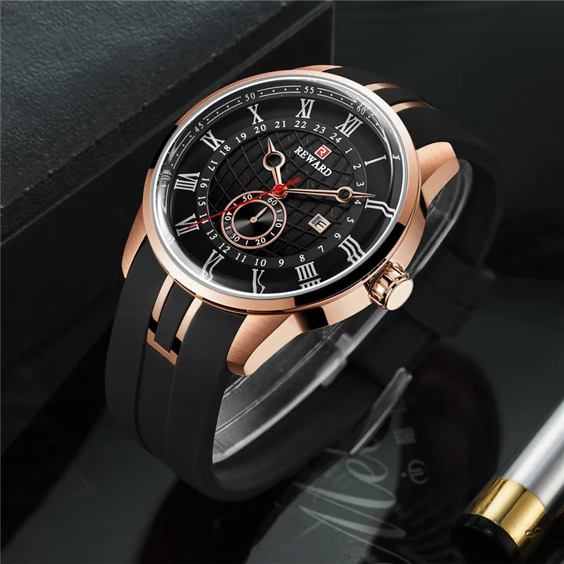 REWARD Mens Watch Top Luxury Brand Sport Waterproof Watches For Men Steel quartz Male wristwatches relogio masculino